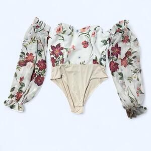 rnway Floral off the shoulder bodysuit size medium
